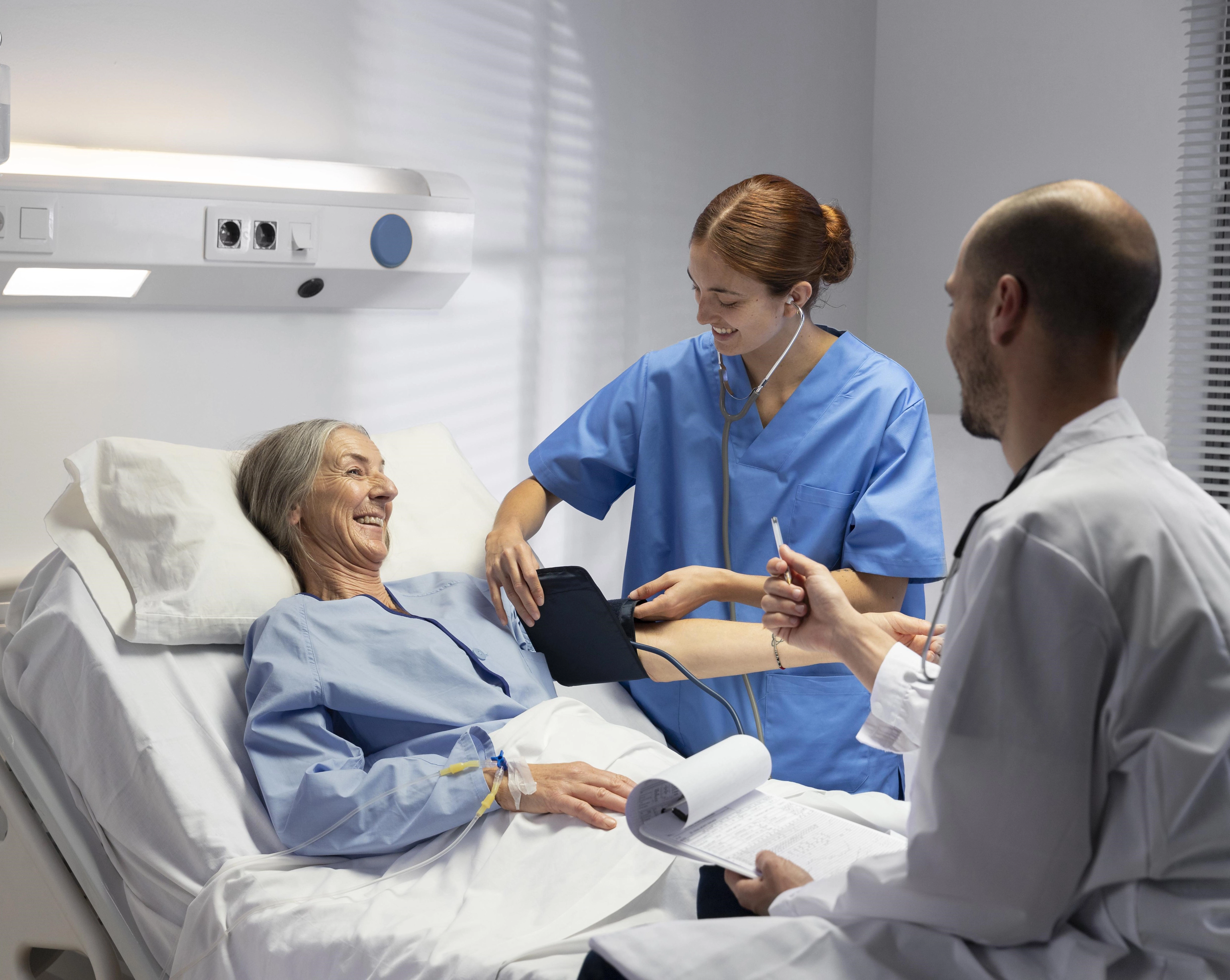 a nurse taking care of an inpatient