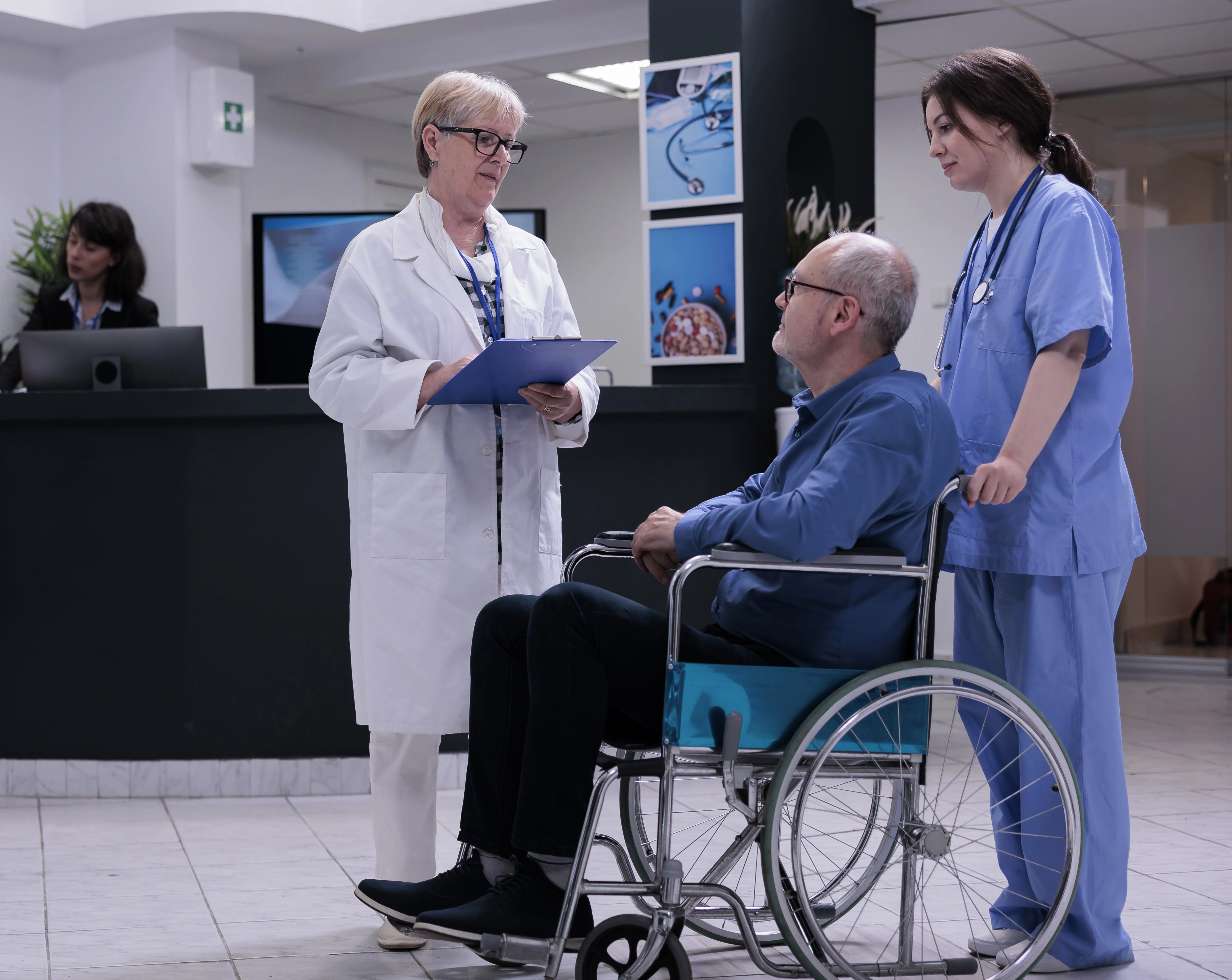 a nurse taking care of an outpatient